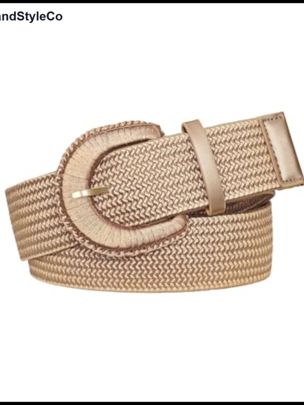 Wide Elastic Boho Rope Woven Belt with Chunky Buckle Adjustable Stretch Braided